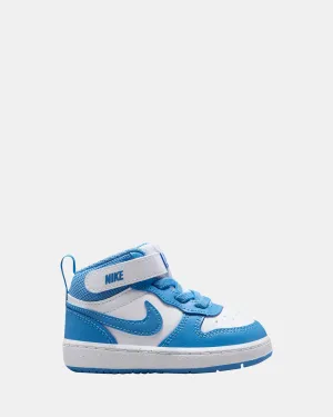 Chaussures Nike pour Enfants Court Borough Mid 2 Bébé Blanc/Bleu Beyond