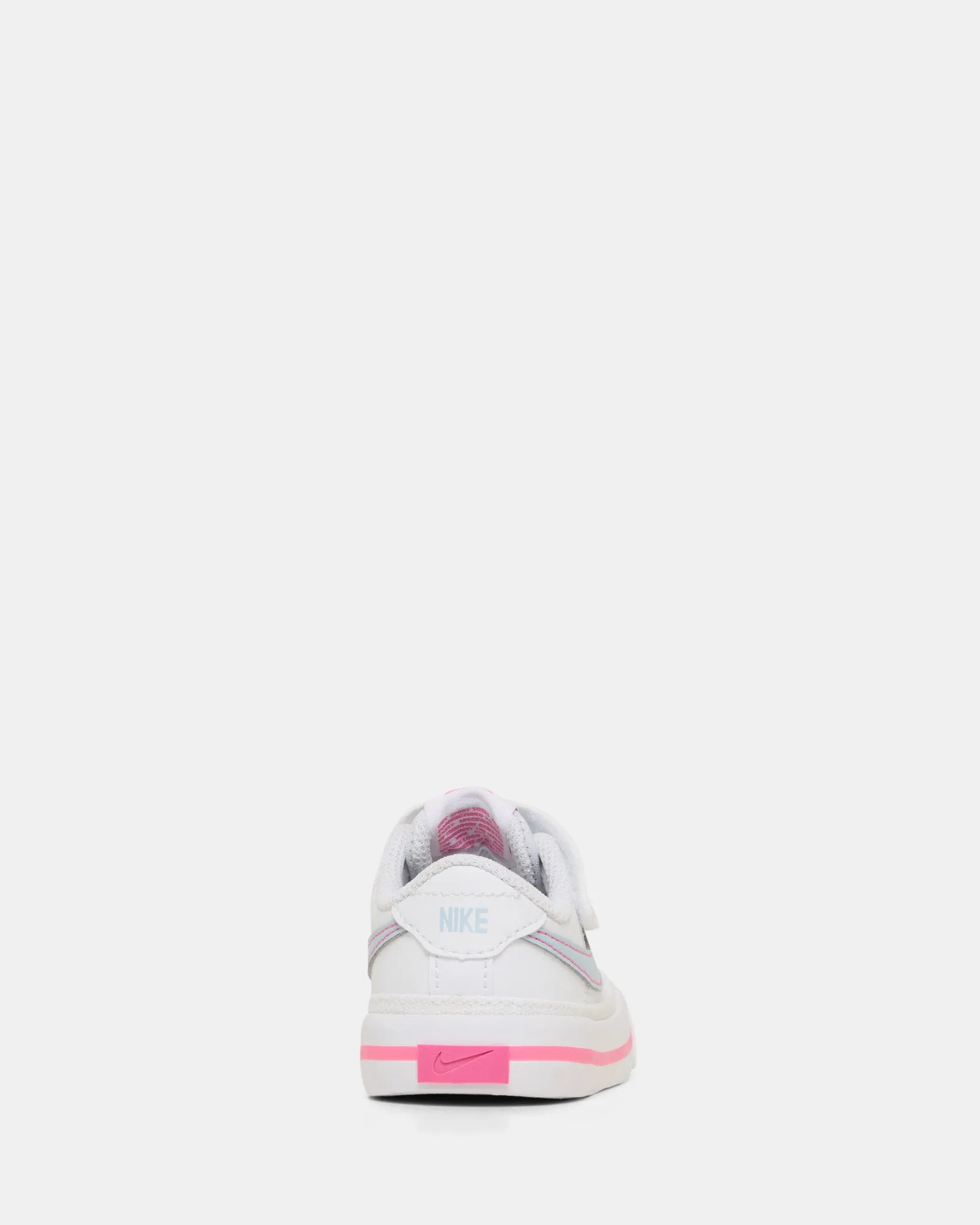 Chaussures Nike Kids Court Legacy pour bébé Blanc/Bleu Armée Clair/Rose Sorbet