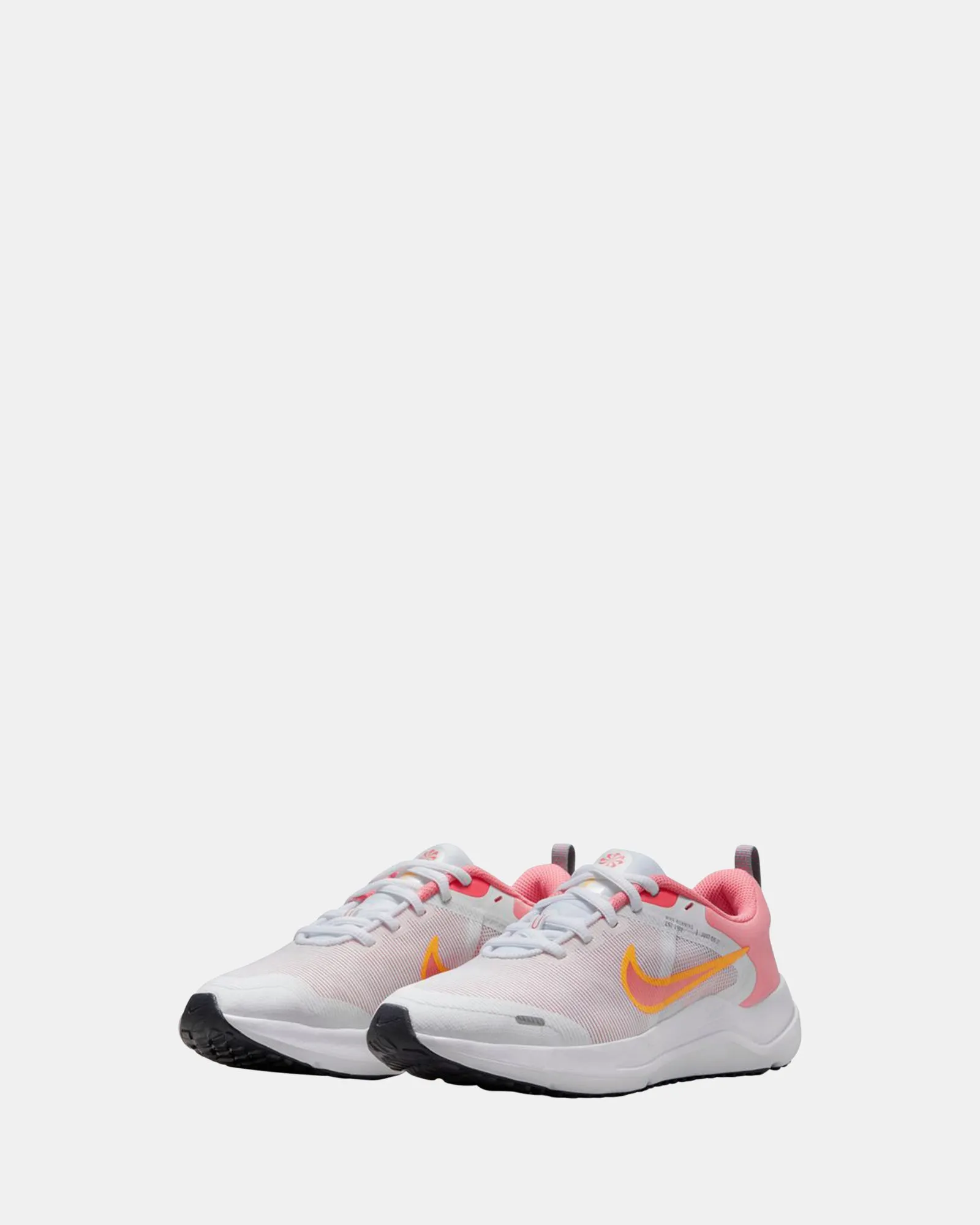Chaussures Nike pour enfants Downshifter 12 École primaire Blanc/Orange Laser/Craie Corail