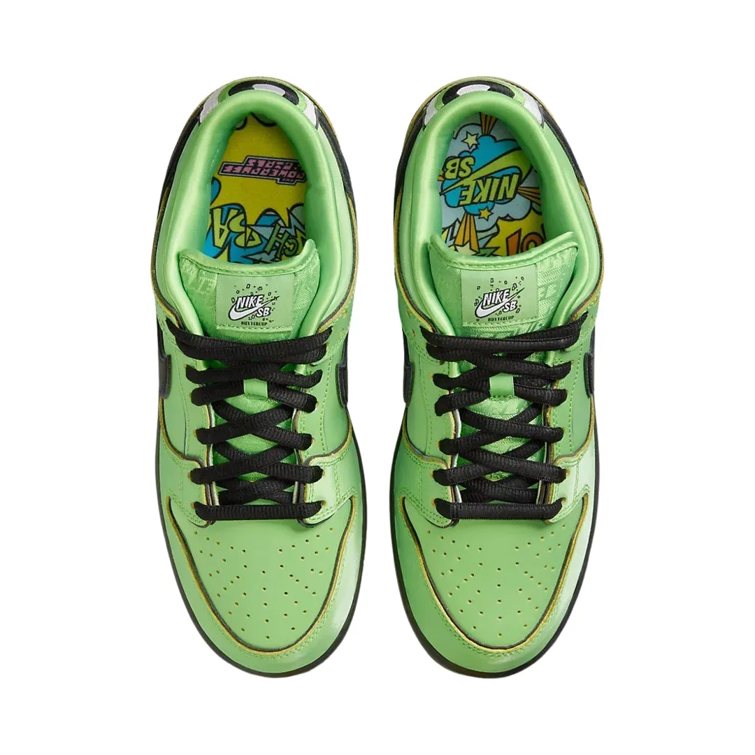 Nike SB Dunk Low Pro QS Powerpuff Girls Buttercup Vert Méchant Lotus Noir Rose Nike Dunk