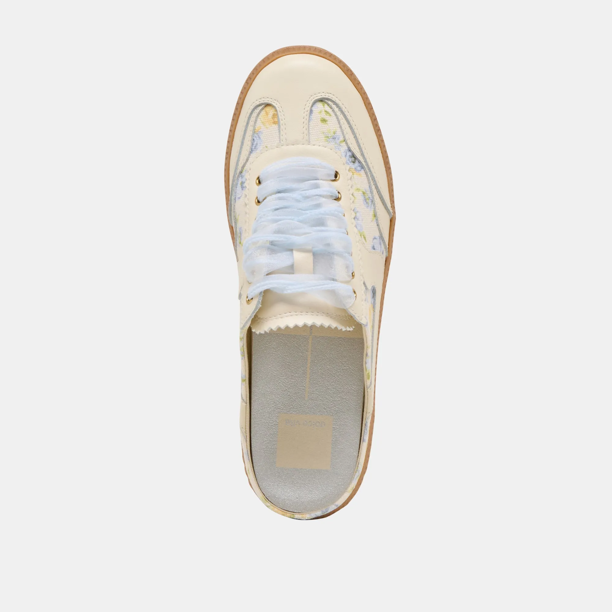 NOTICE SLIDE SNEAKERS CUIR FLEURI BLEU