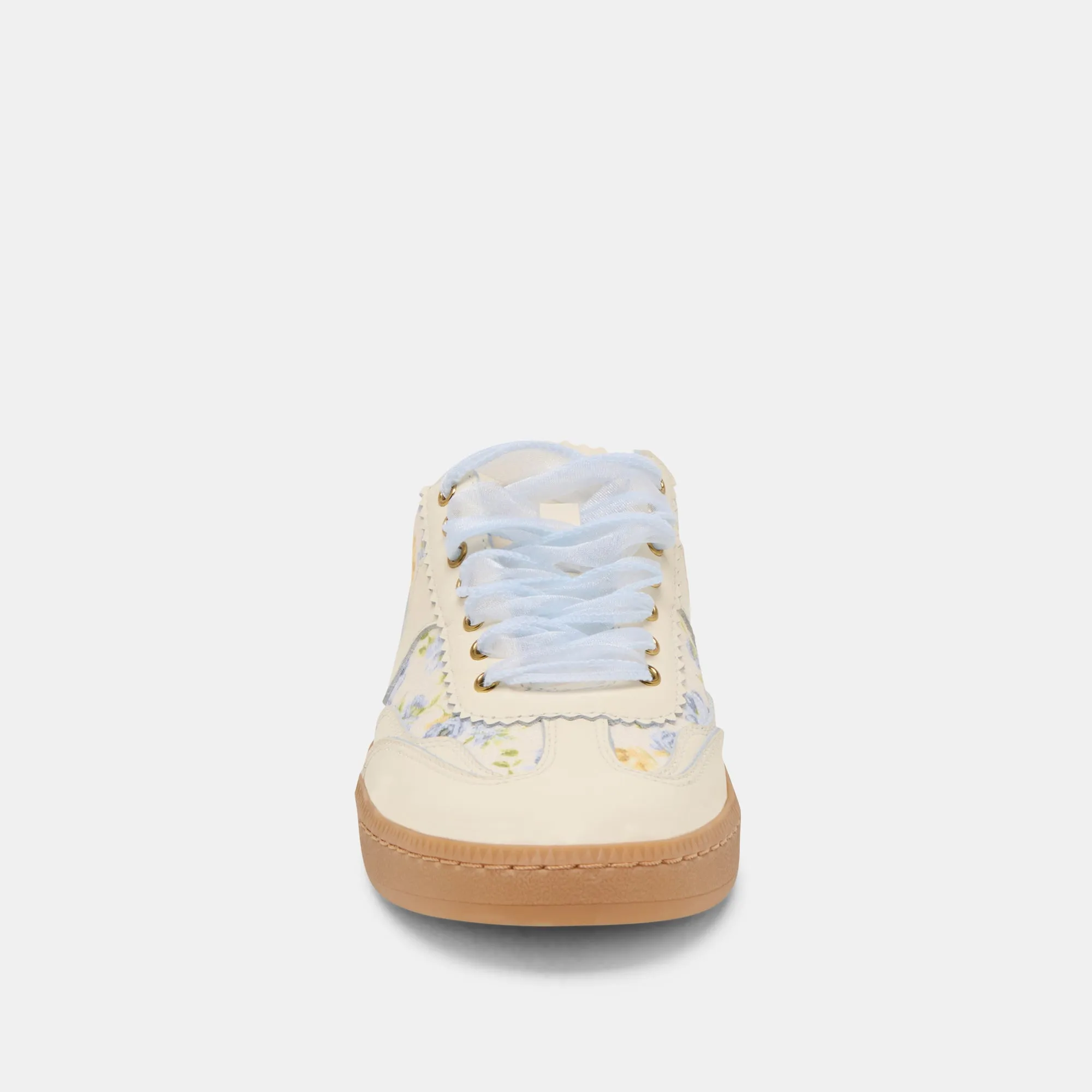 NOTICE SLIDE SNEAKERS CUIR FLEURI BLEU