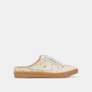 NOTICE SLIDE SNEAKERS CUIR FLEURI BLEU