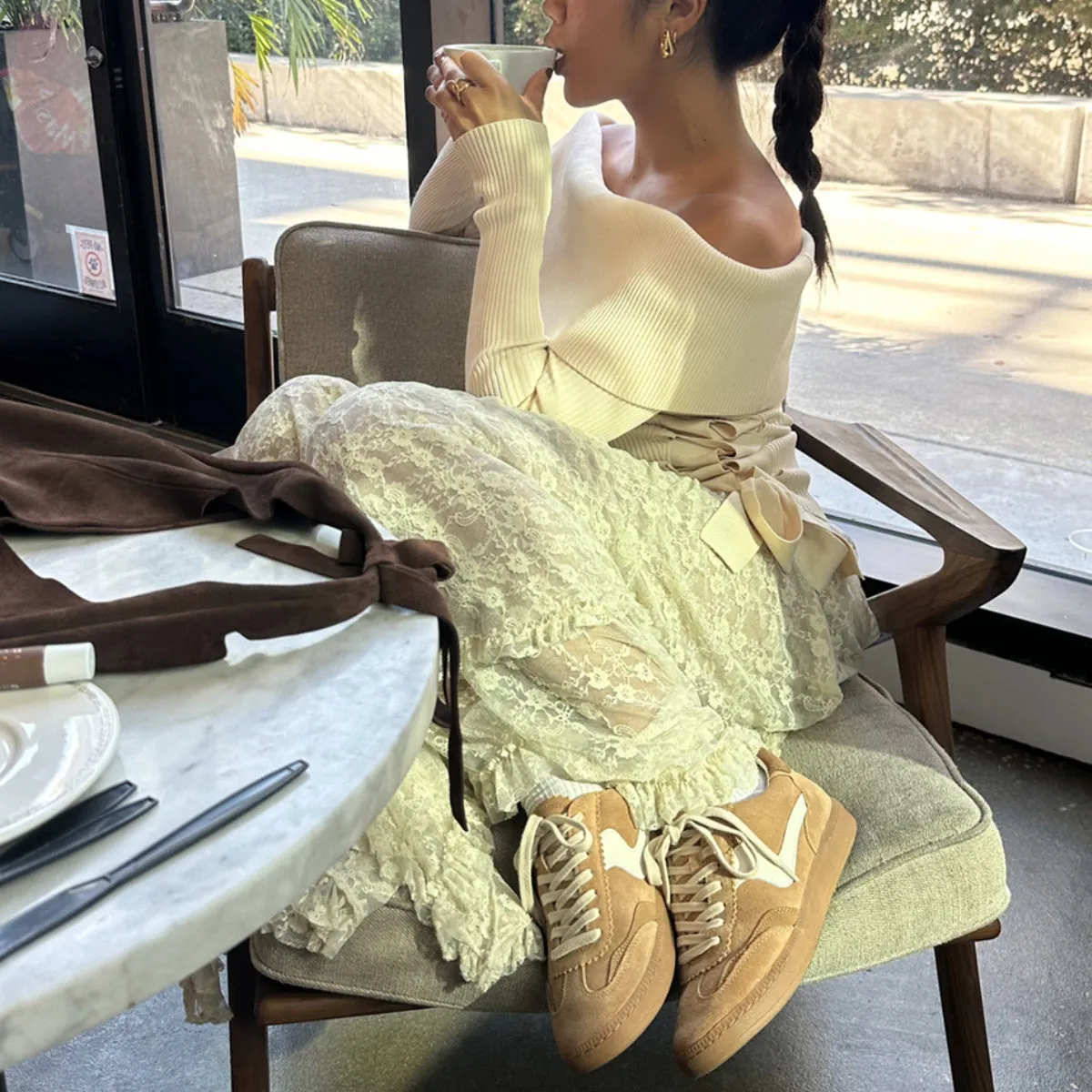 SNEAKERS NOTICE EN DAIM BRUN