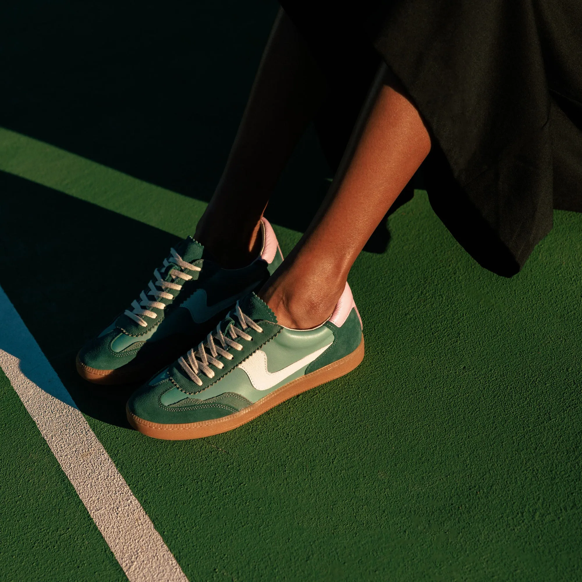 SNEAKERS NOTICE EN DAIM VERT