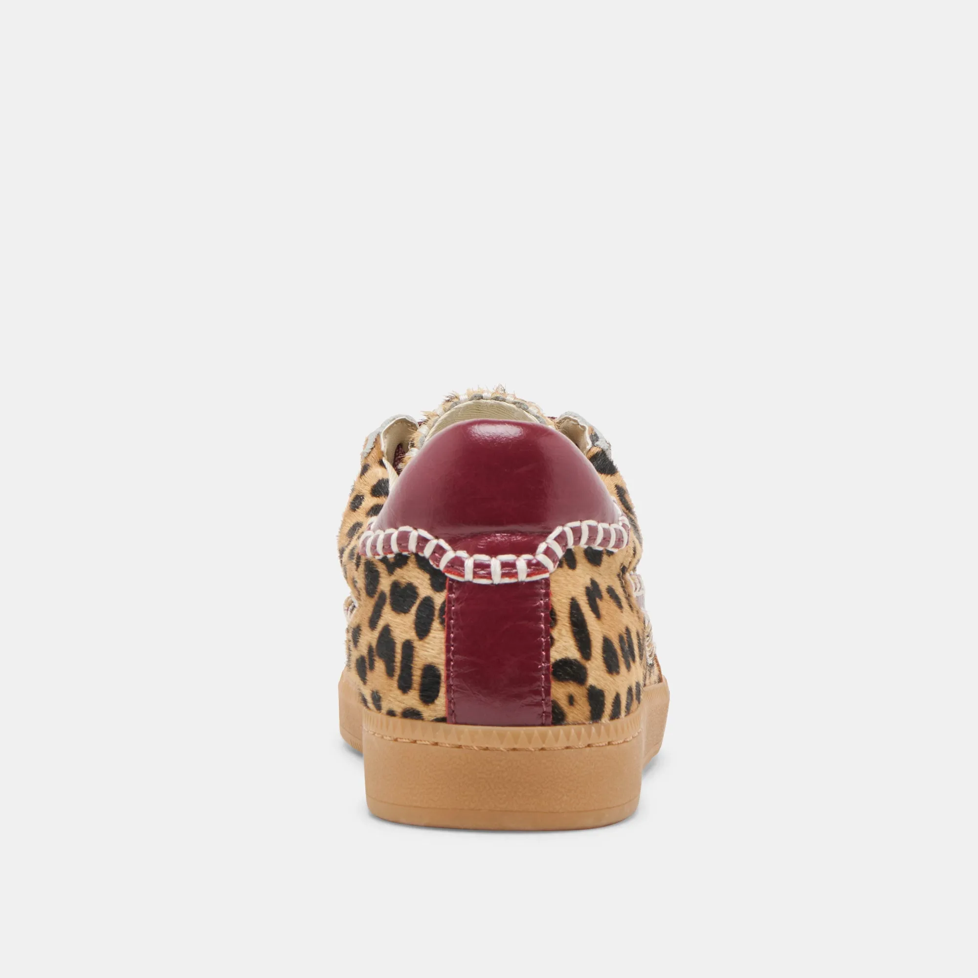 AVIS BASKET STITCH BORDEAUX POIL DE VEAU LÉOPARD
