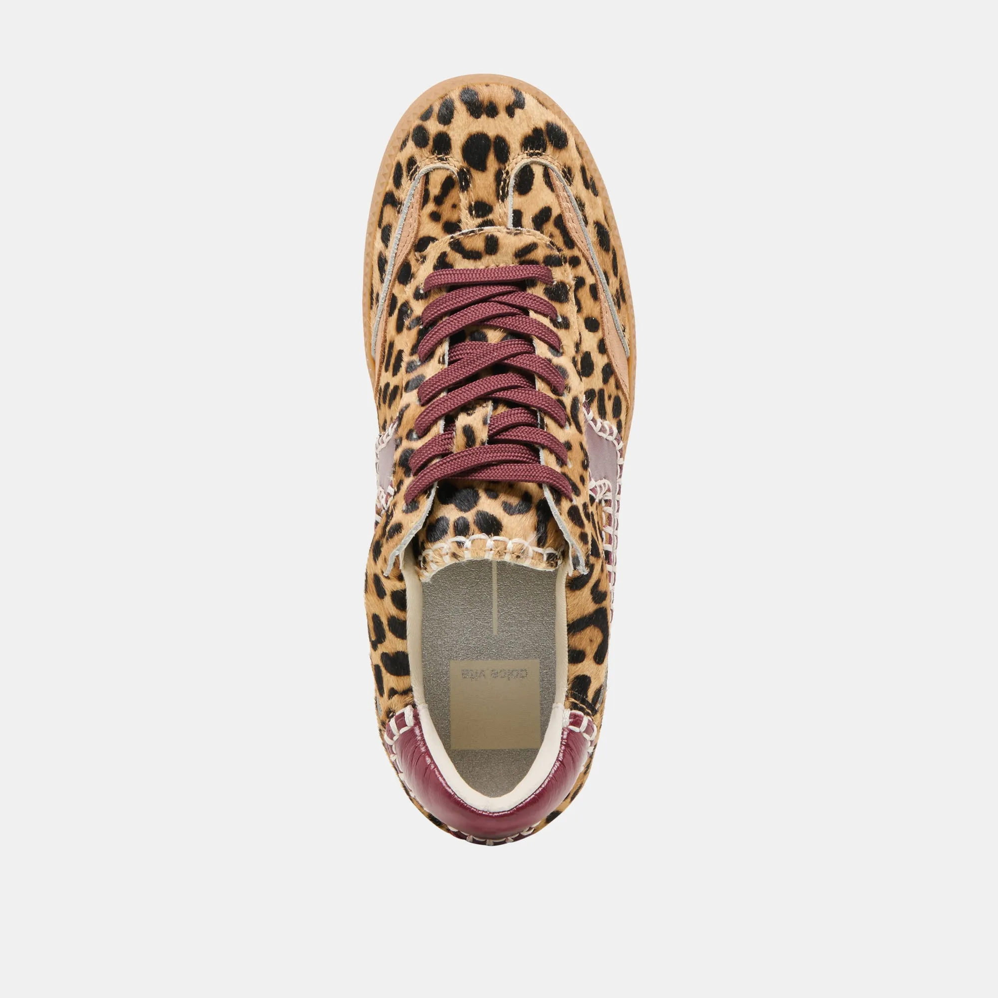 AVIS BASKET STITCH BORDEAUX POIL DE VEAU LÉOPARD