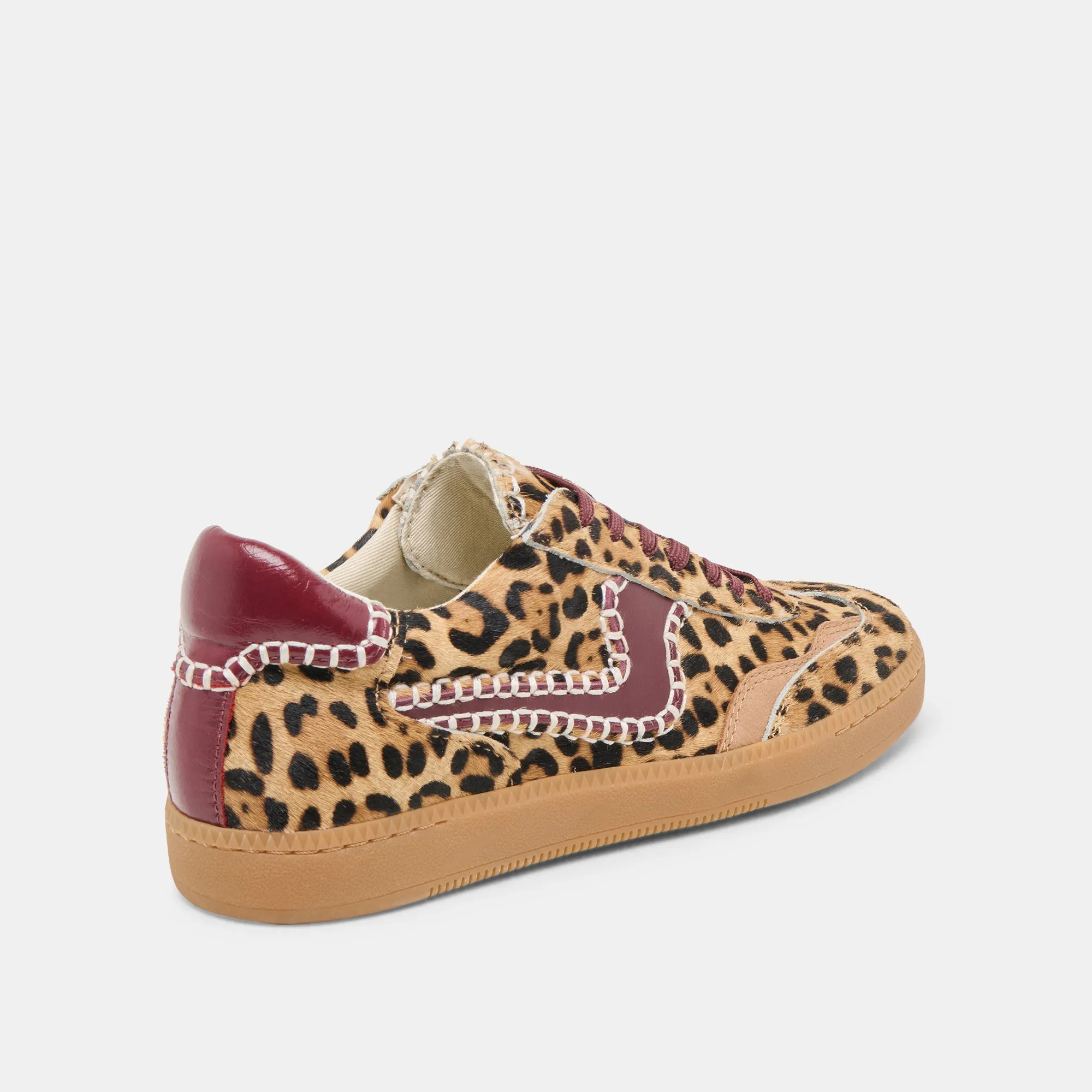 AVIS BASKET STITCH BORDEAUX POIL DE VEAU LÉOPARD