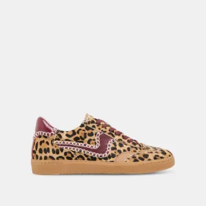 AVIS BASKET STITCH BORDEAUX POIL DE VEAU LÉOPARD