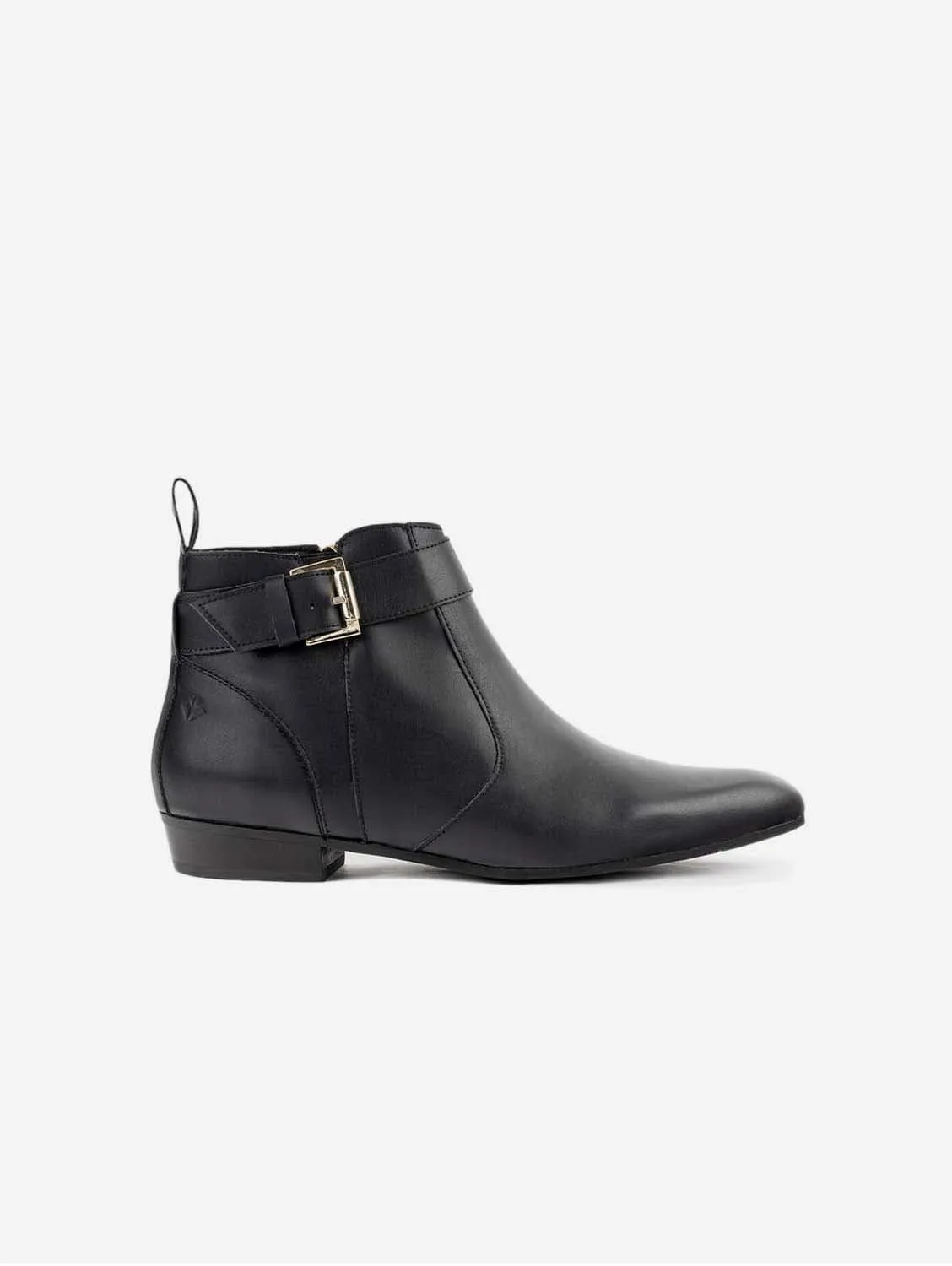 Bottes à boucle en similicuir végan pour femmes Olympe | Noir