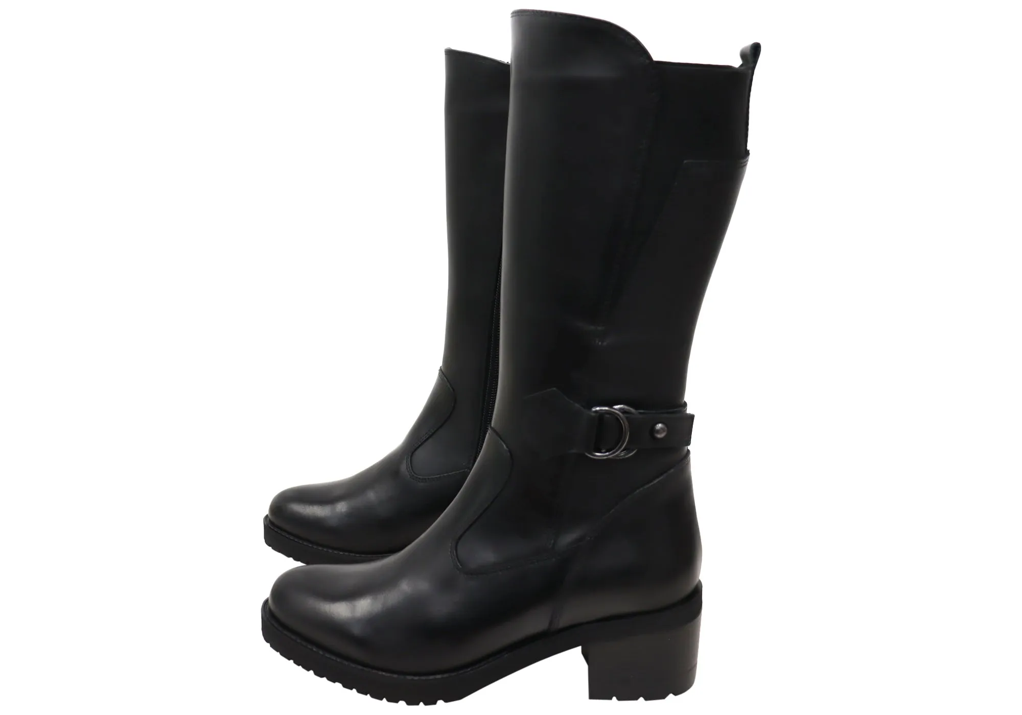 Bottes mi-mollet en cuir confortables pour femmes Orizonte Camdera - Chaussures Orizonte