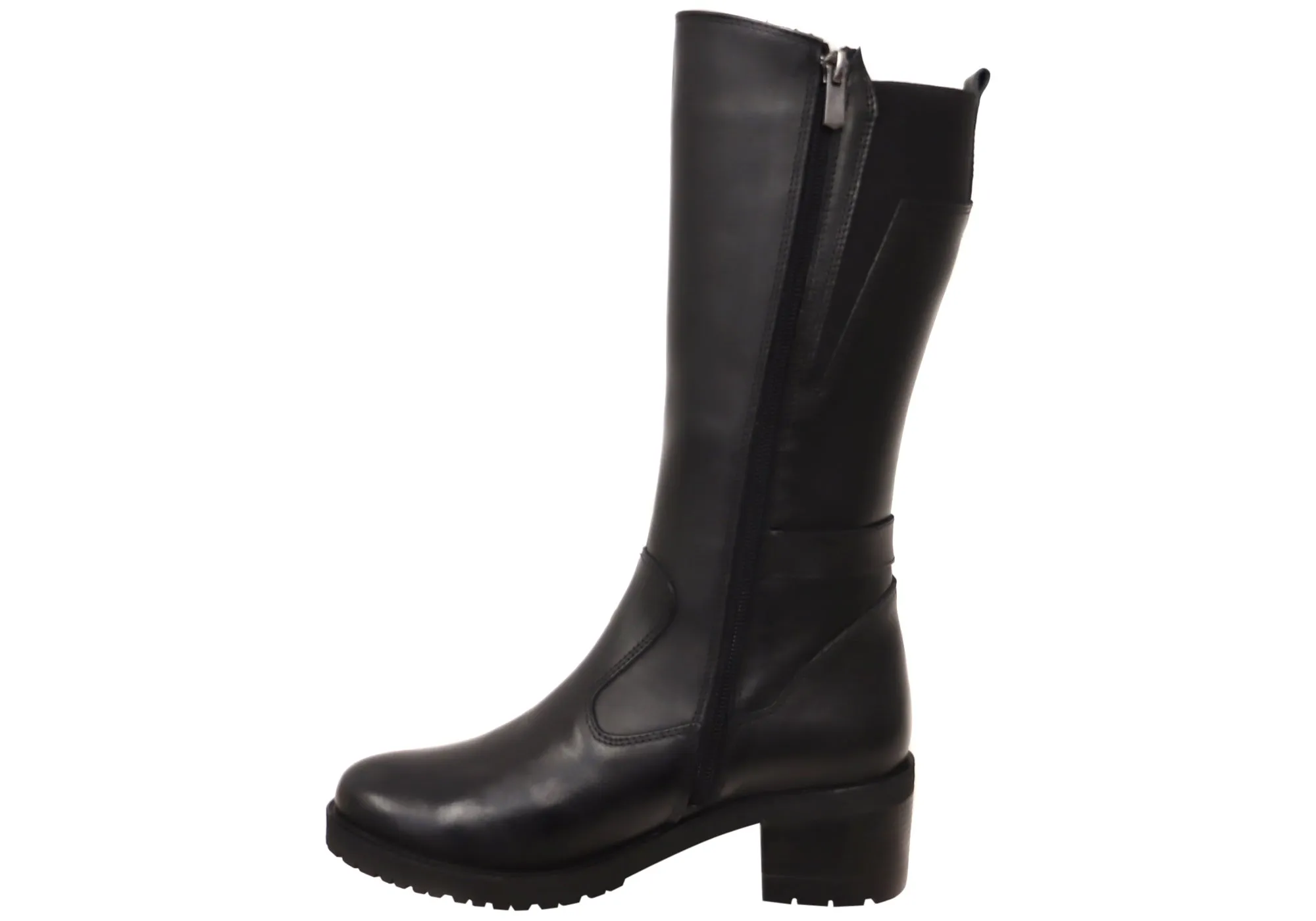 Bottes mi-mollet en cuir confortables pour femmes Orizonte Camdera - Chaussures Orizonte