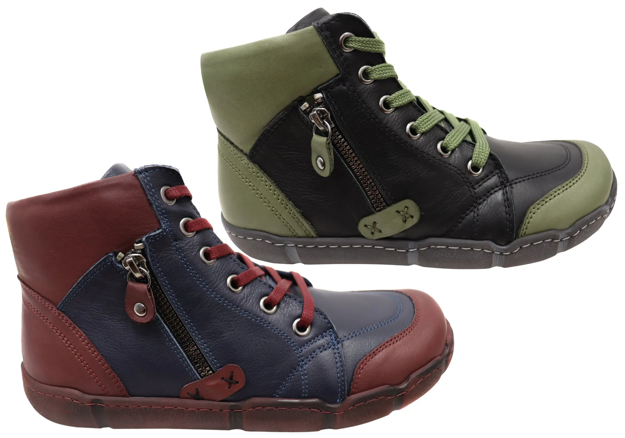 Bottes cheville en cuir confortables pour femme Orizonte Maroona - Chaussures Orizonte