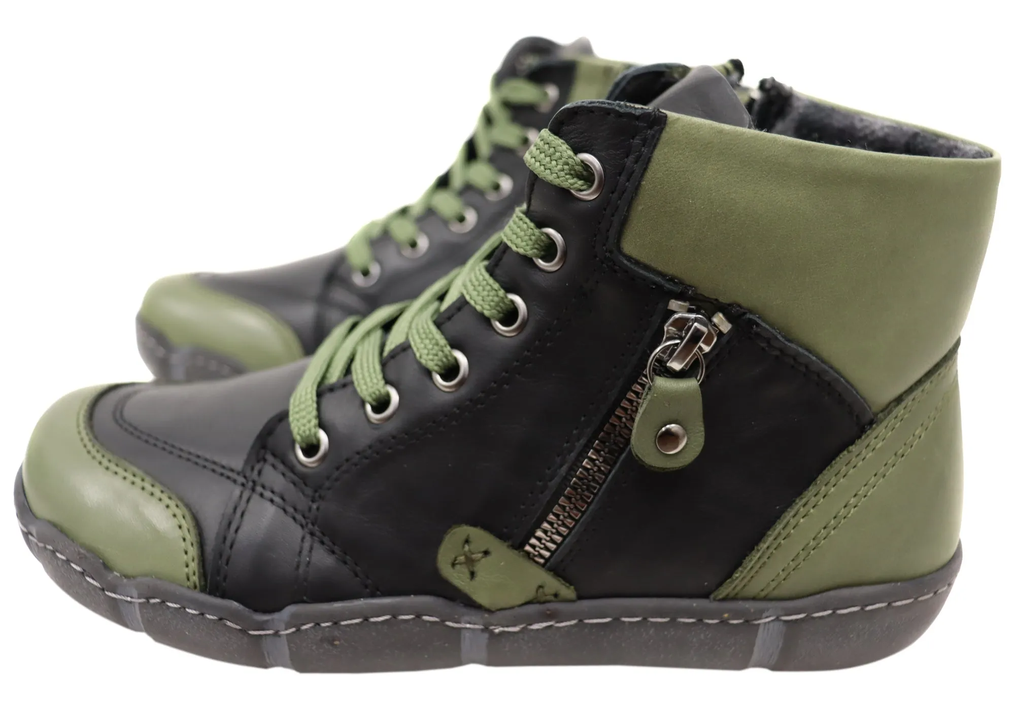 Bottes cheville en cuir confortables pour femme Orizonte Maroona - Chaussures Orizonte