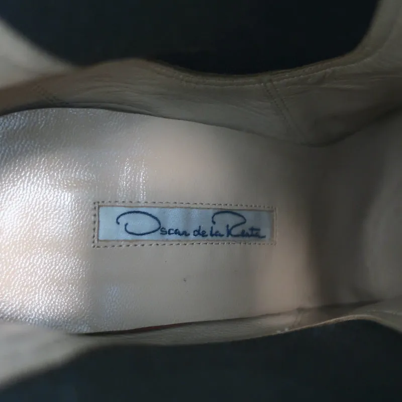 Bottes à cheville bicolores à paillettes Oscar de la Renta Noir/Cuivre Taille 40