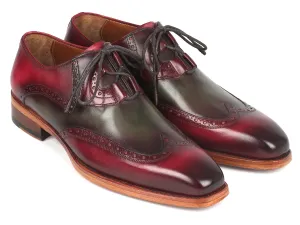 Paul Parkman Chaussures Paul Parkman Goodyear Welted Brogues à laçage Ghillie en Vert & Bordeaux