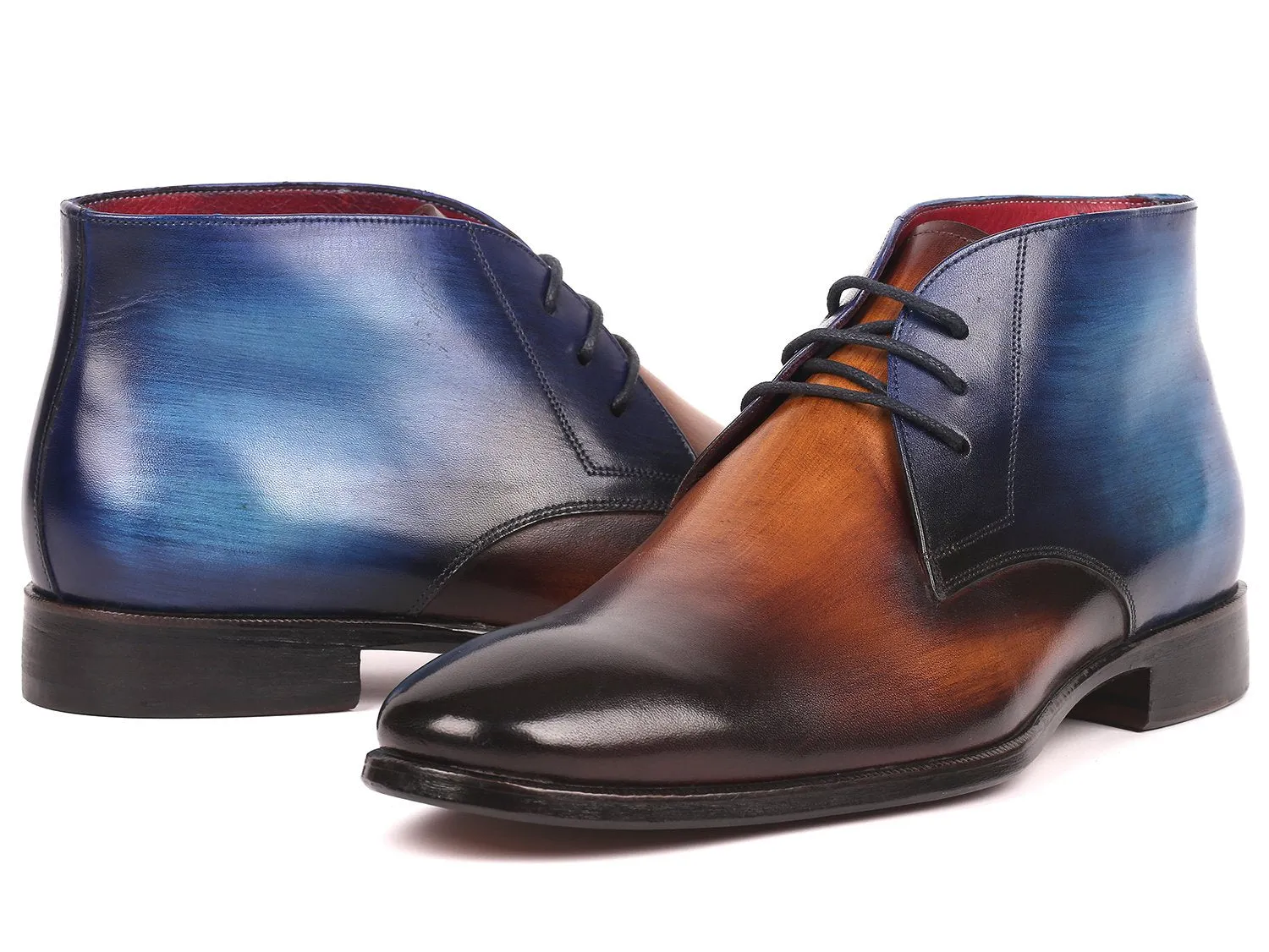 Paul Parkman Chaussures Bottes Chukka en Veau pour Hommes Paul Parkman en Marron et Bleu