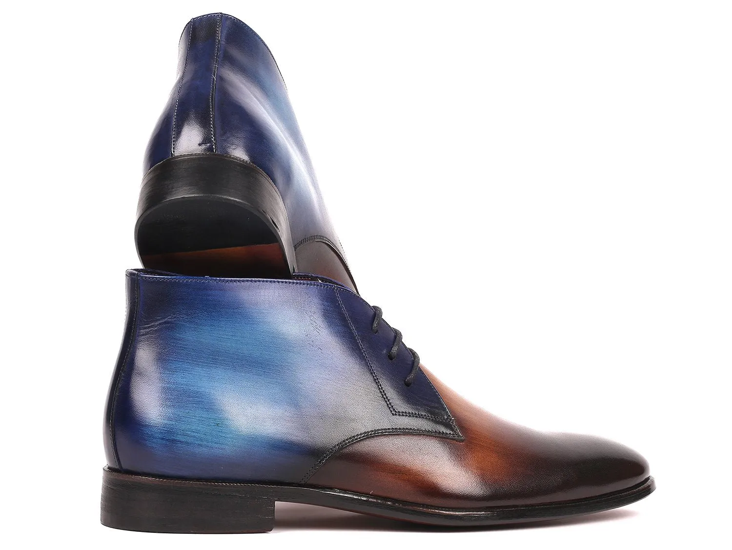 Paul Parkman Chaussures Bottes Chukka en Veau pour Hommes Paul Parkman en Marron et Bleu