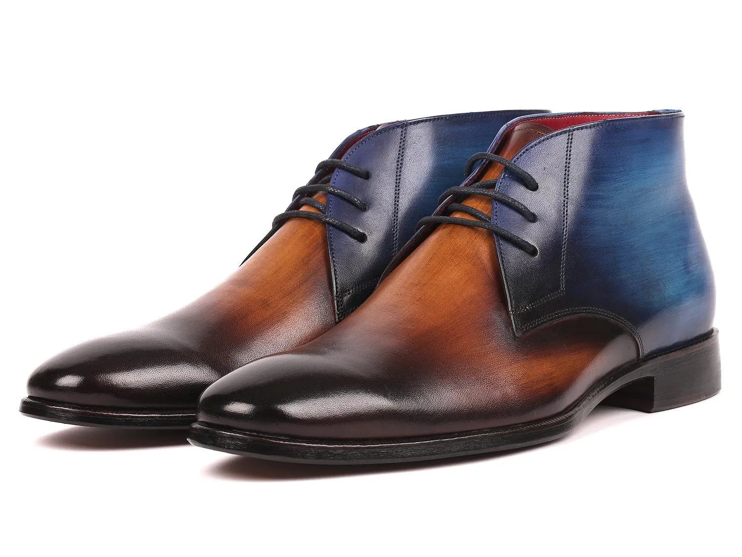 Paul Parkman Chaussures Bottes Chukka en Veau pour Hommes Paul Parkman en Marron et Bleu