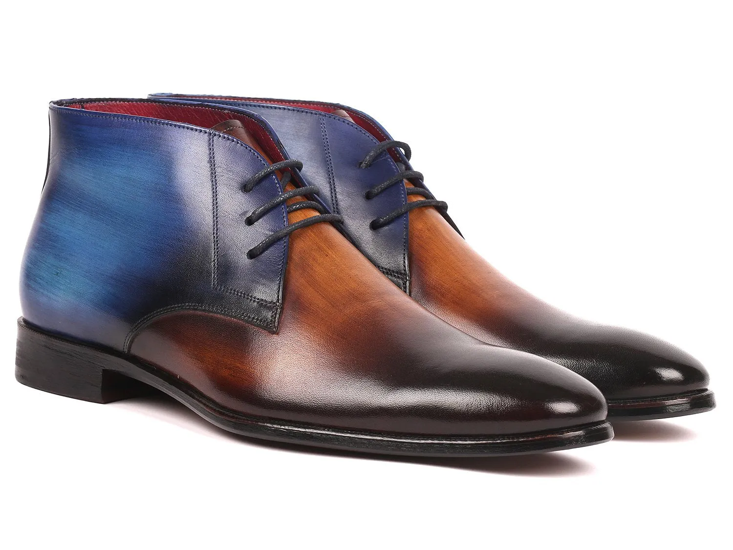 Paul Parkman Chaussures Bottes Chukka en Veau pour Hommes Paul Parkman en Marron et Bleu