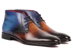 Paul Parkman Chaussures Bottes Chukka en Veau pour Hommes Paul Parkman en Marron et Bleu