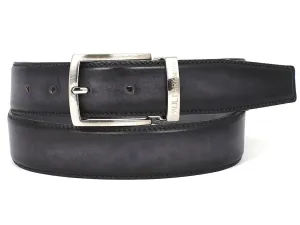 Paul Parkman Chaussures Ceinture en Cuir Peinte à la Main pour Hommes Paul Parkman en Gris et Noir Bicolore