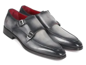 Paul Parkman Chaussures Paul Parkman Chaussures Homme à Double Boucle en Cuir Gris