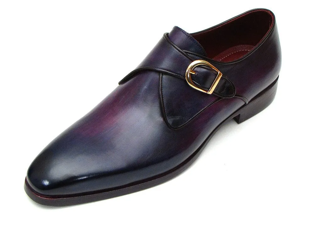 Paul Parkman Chaussures Paul Parkman Bottines à boucle unique en cuir pour homme en violet