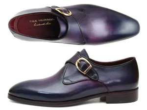 Paul Parkman Chaussures Paul Parkman Bottines à boucle unique en cuir pour homme en violet