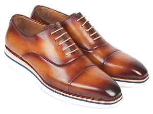 Paul Parkman Chaussures Paul Parkman Oxfords en cuir décontracté élégant pour hommes en marron et camel
