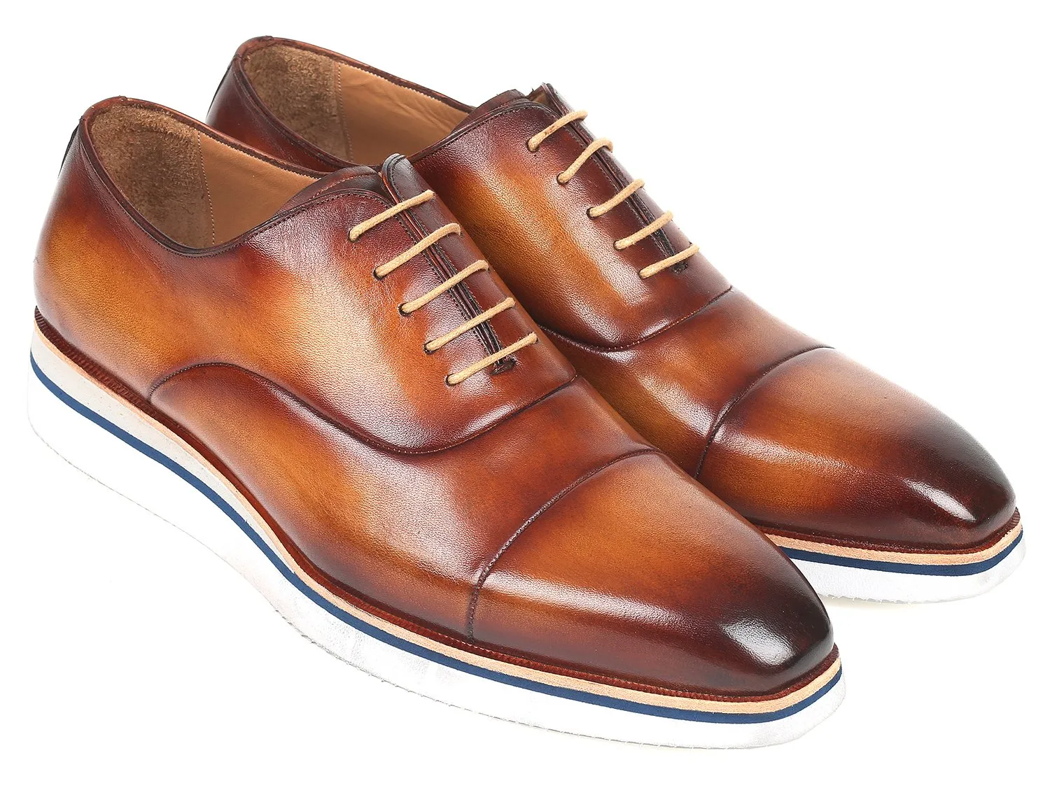 Paul Parkman Chaussures Paul Parkman Oxfords en cuir décontracté élégant pour hommes en marron et camel