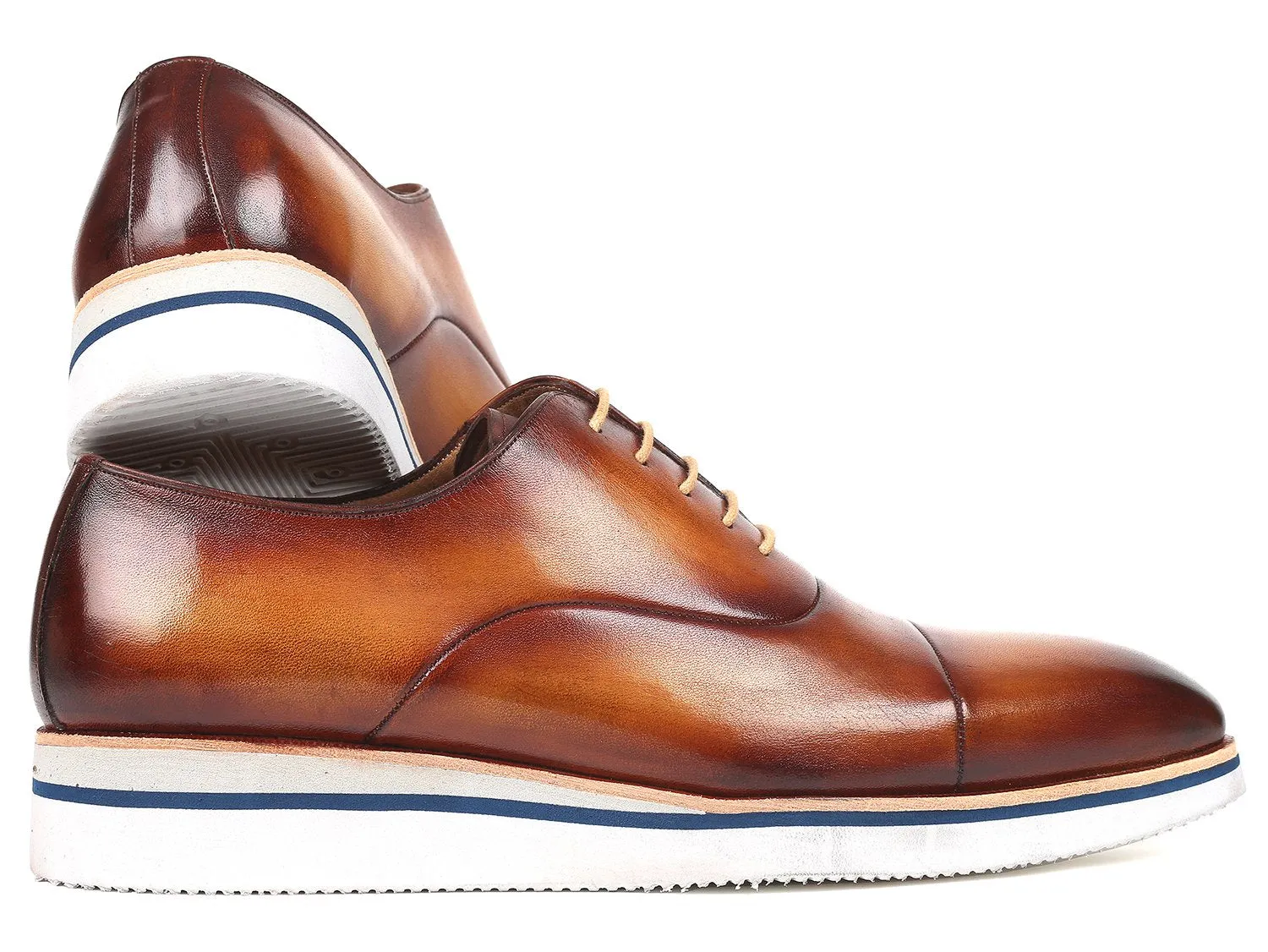 Paul Parkman Chaussures Paul Parkman Oxfords en cuir décontracté élégant pour hommes en marron et camel