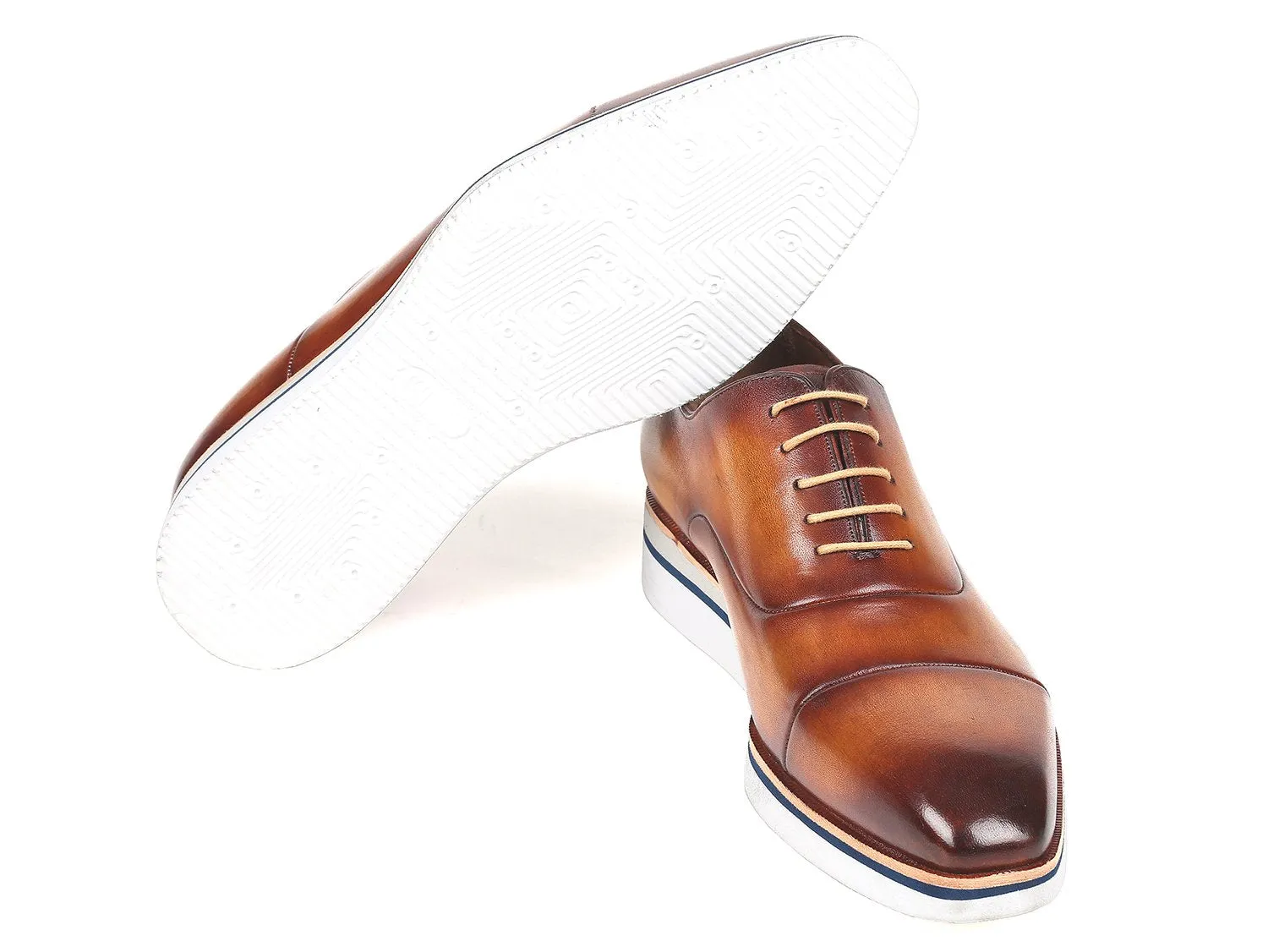 Paul Parkman Chaussures Paul Parkman Oxfords en cuir décontracté élégant pour hommes en marron et camel