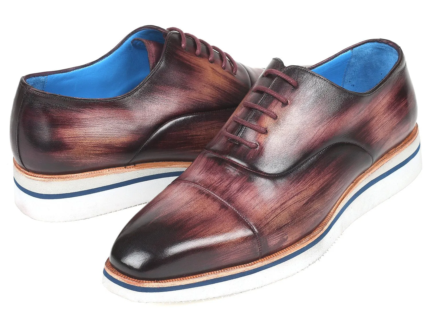 Paul Parkman Chaussures Paul Parkman Oxfords en cuir décontracté élégant pour hommes en violet