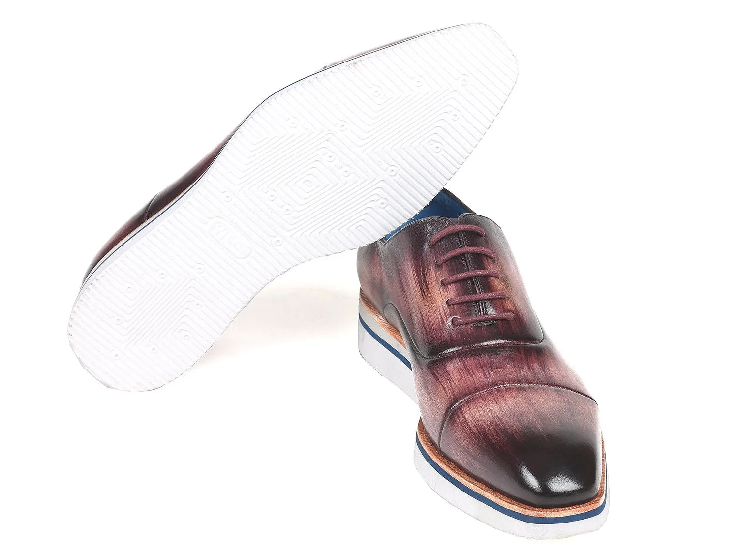 Paul Parkman Chaussures Paul Parkman Oxfords en cuir décontracté élégant pour hommes en violet