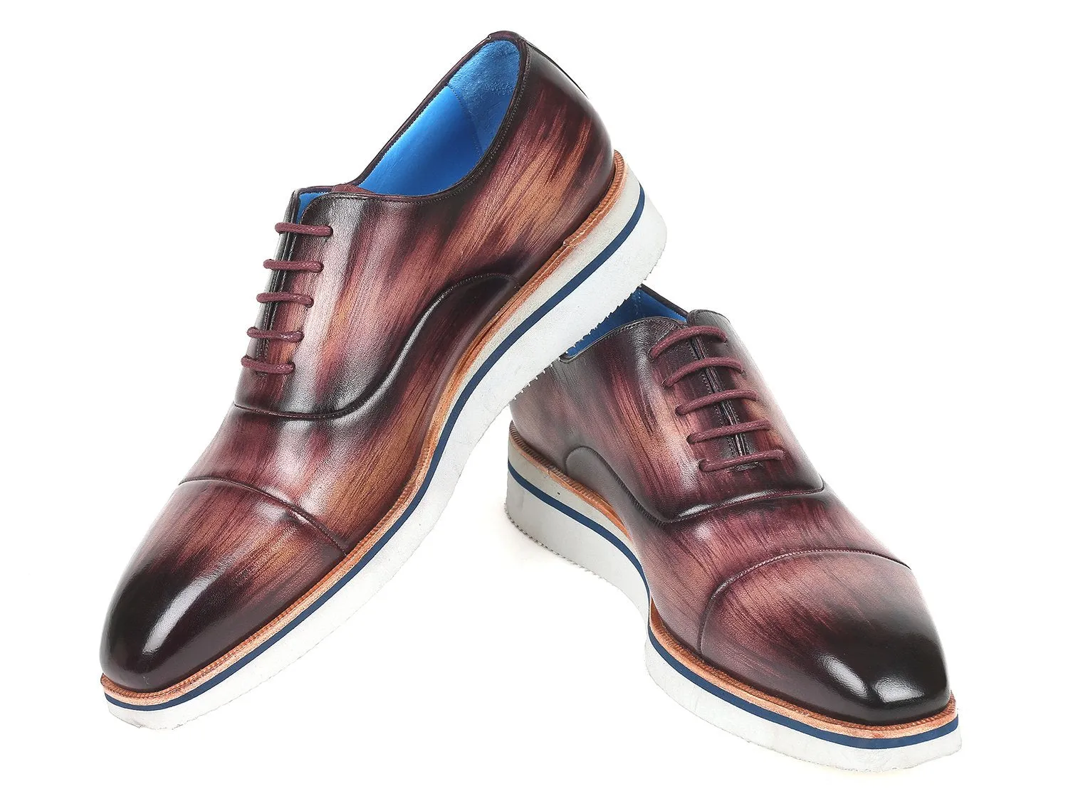 Paul Parkman Chaussures Paul Parkman Oxfords en cuir décontracté élégant pour hommes en violet