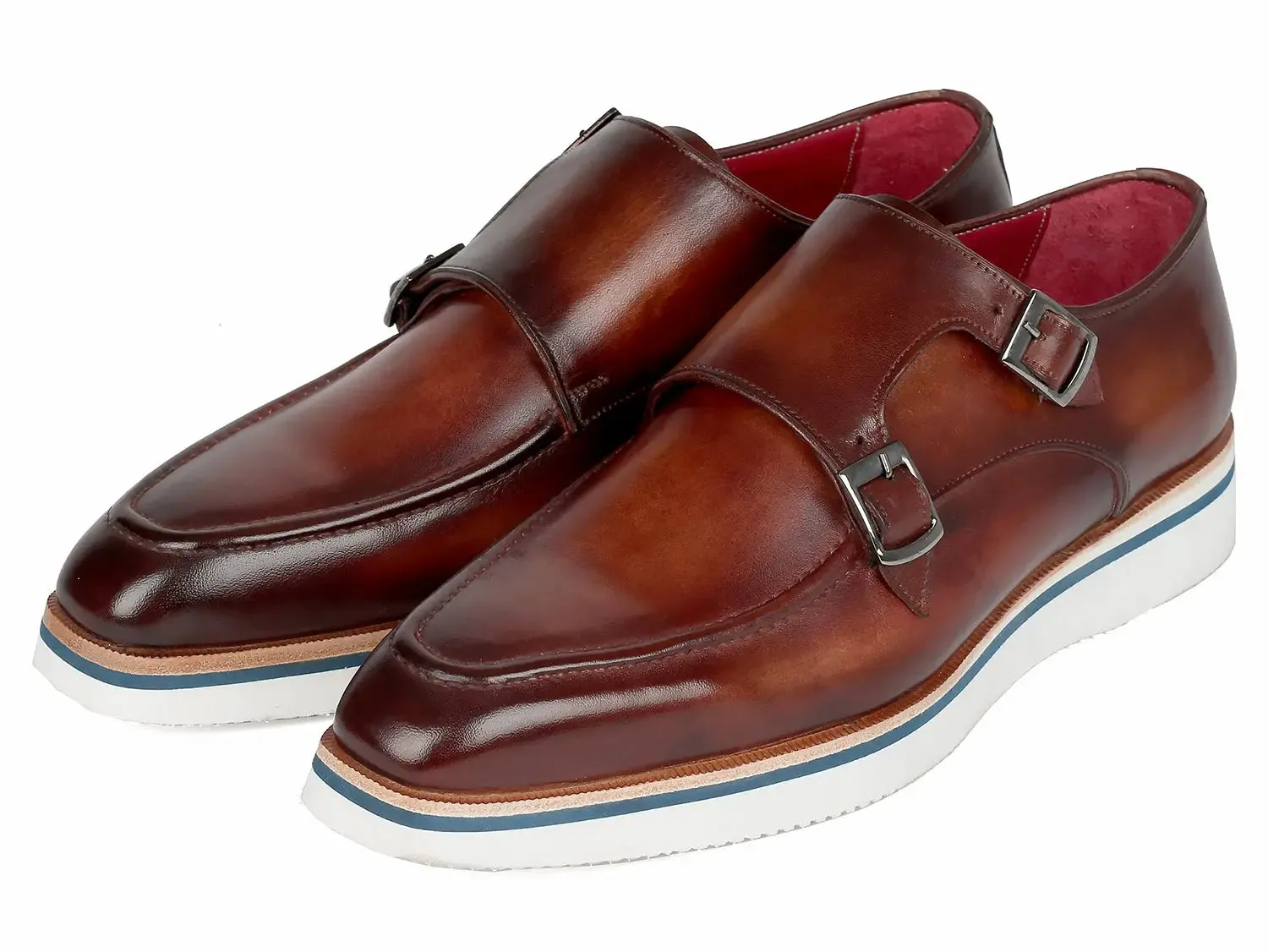 Paul Parkman Chaussures Paul Parkman Chaussures habillées décontractées à bride pour homme en cuir marron