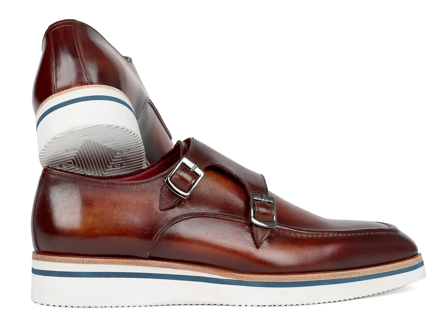 Paul Parkman Chaussures Paul Parkman Chaussures habillées décontractées à bride pour homme en cuir marron