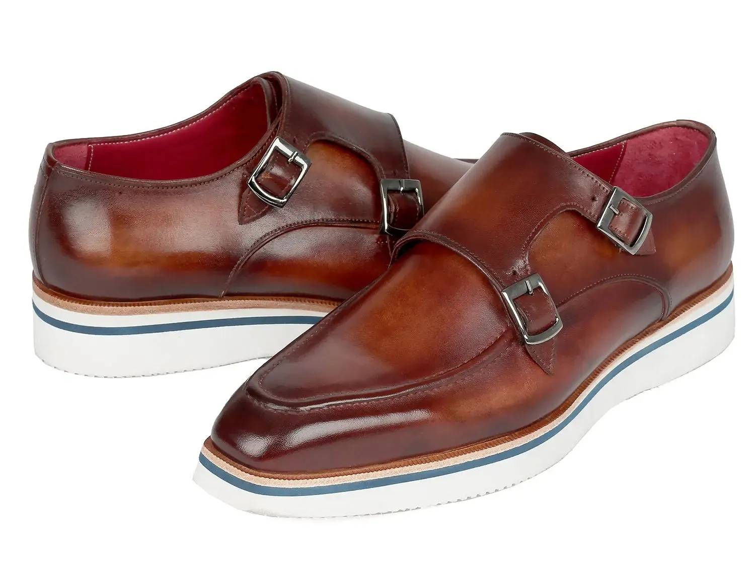 Paul Parkman Chaussures Paul Parkman Chaussures habillées décontractées à bride pour homme en cuir marron