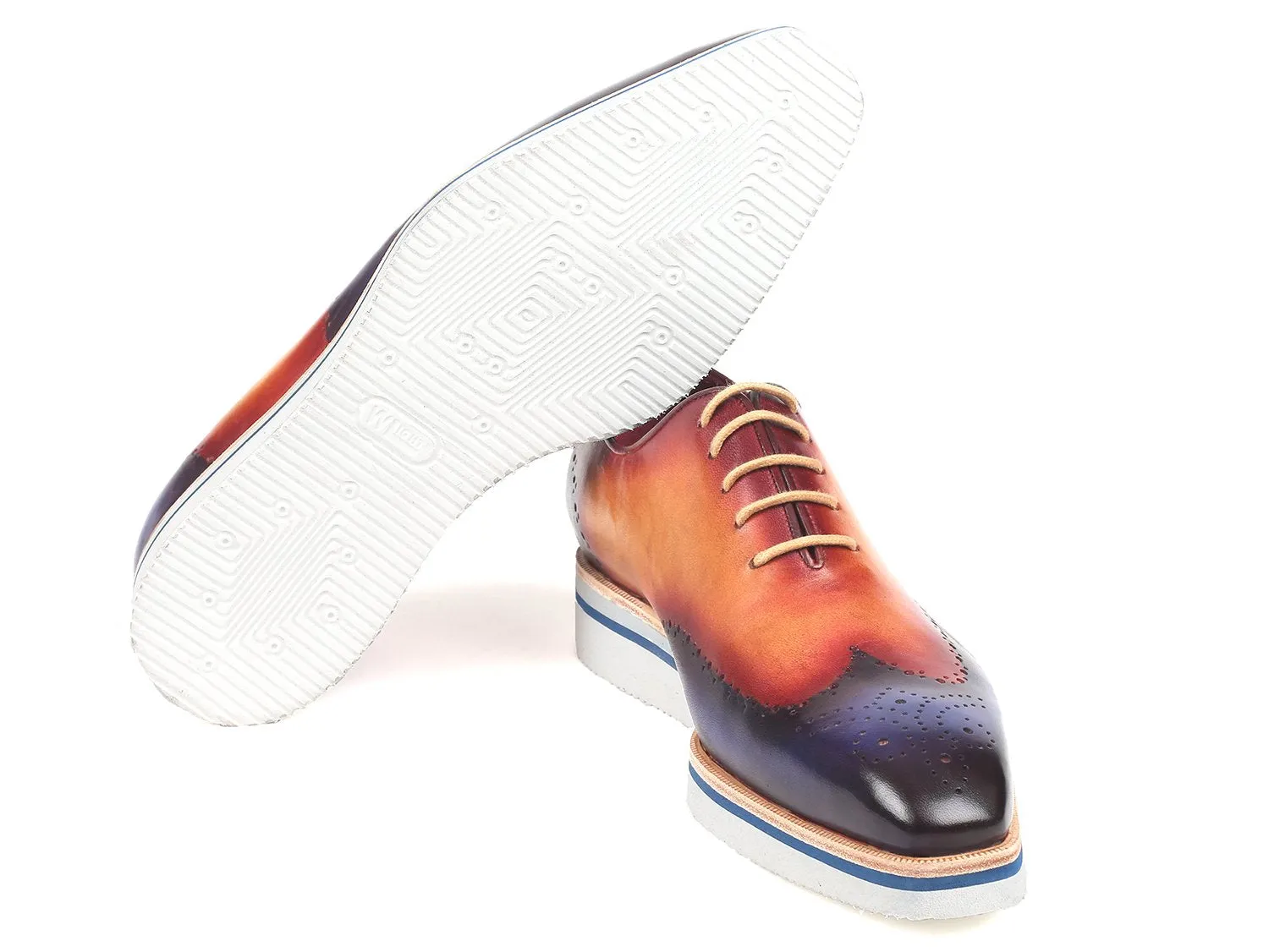 Paul Parkman Chaussures Paul Parkman Richelieu élégant décontracté pour homme en bleu et camel