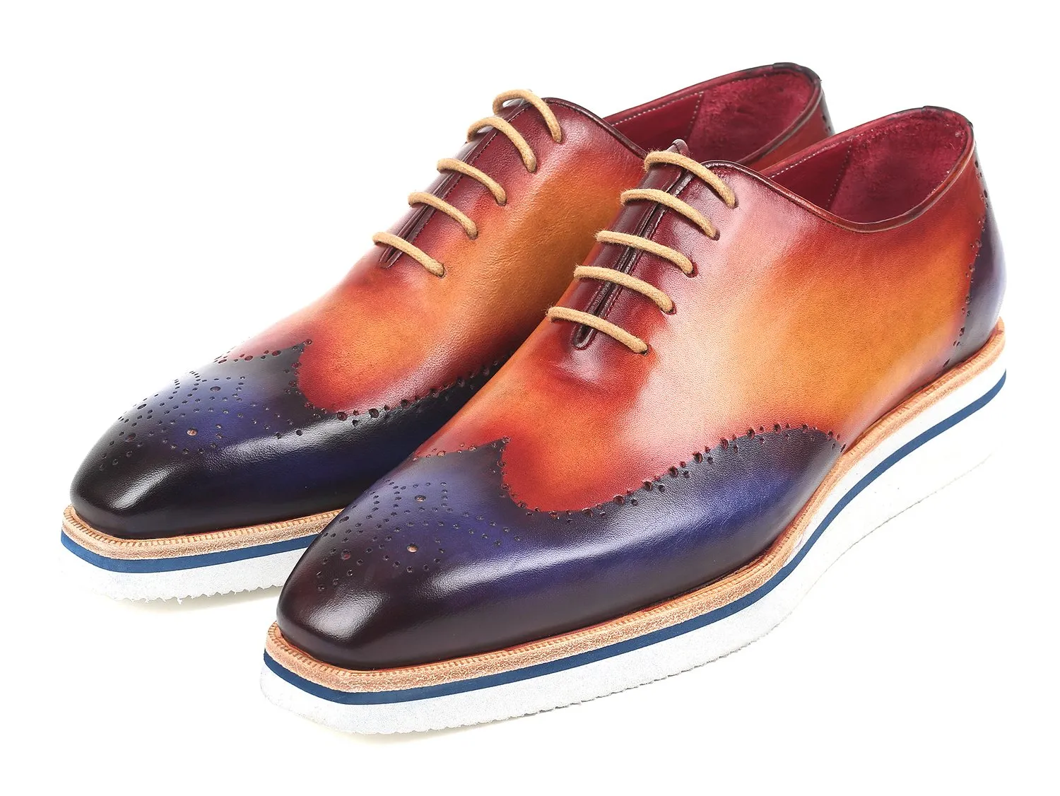 Paul Parkman Chaussures Paul Parkman Richelieu élégant décontracté pour homme en bleu et camel