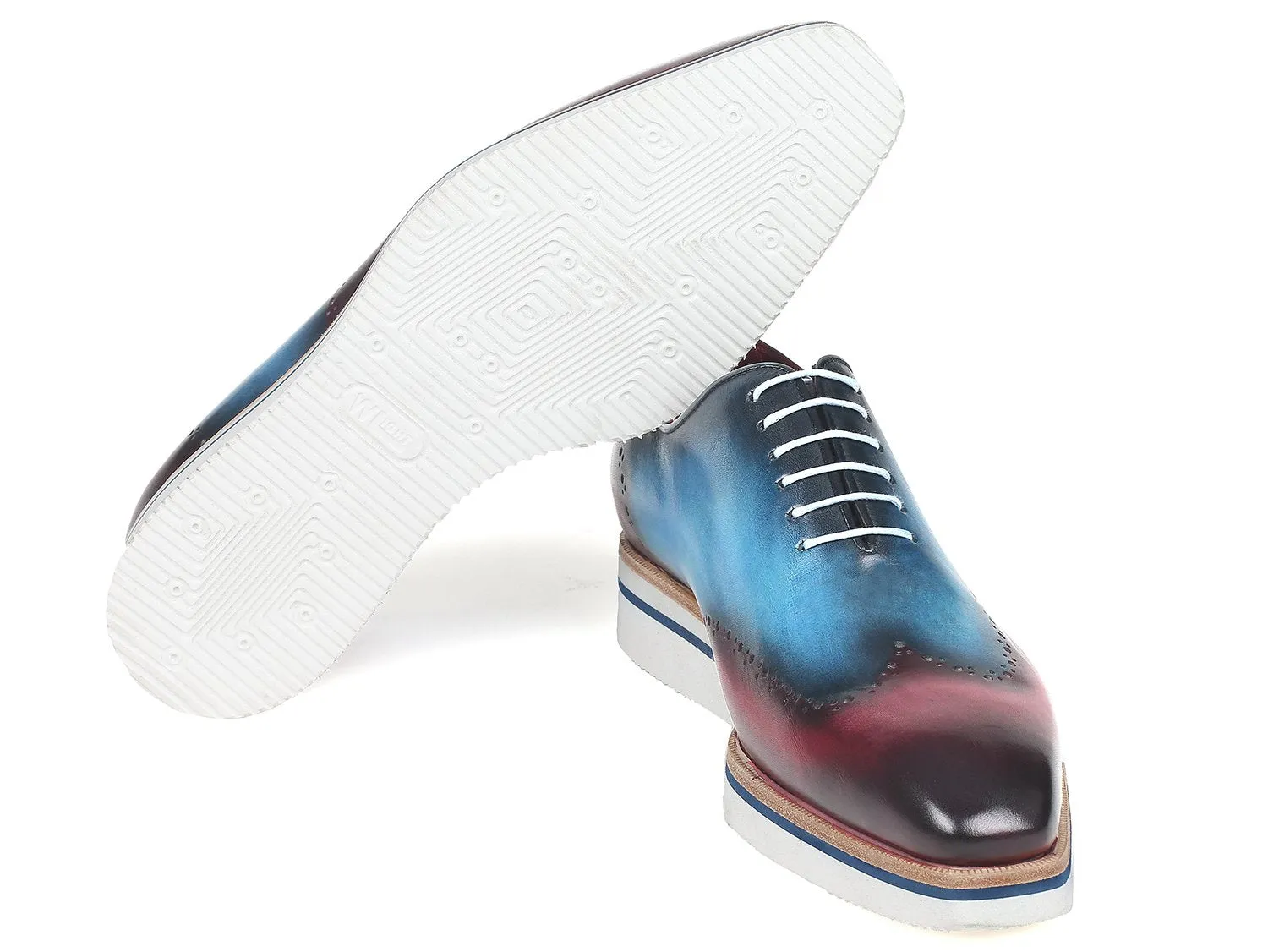 Paul Parkman Chaussures Paul Parkman Oxfords à bout effilé décontracté élégant pour hommes en bleu et violet
