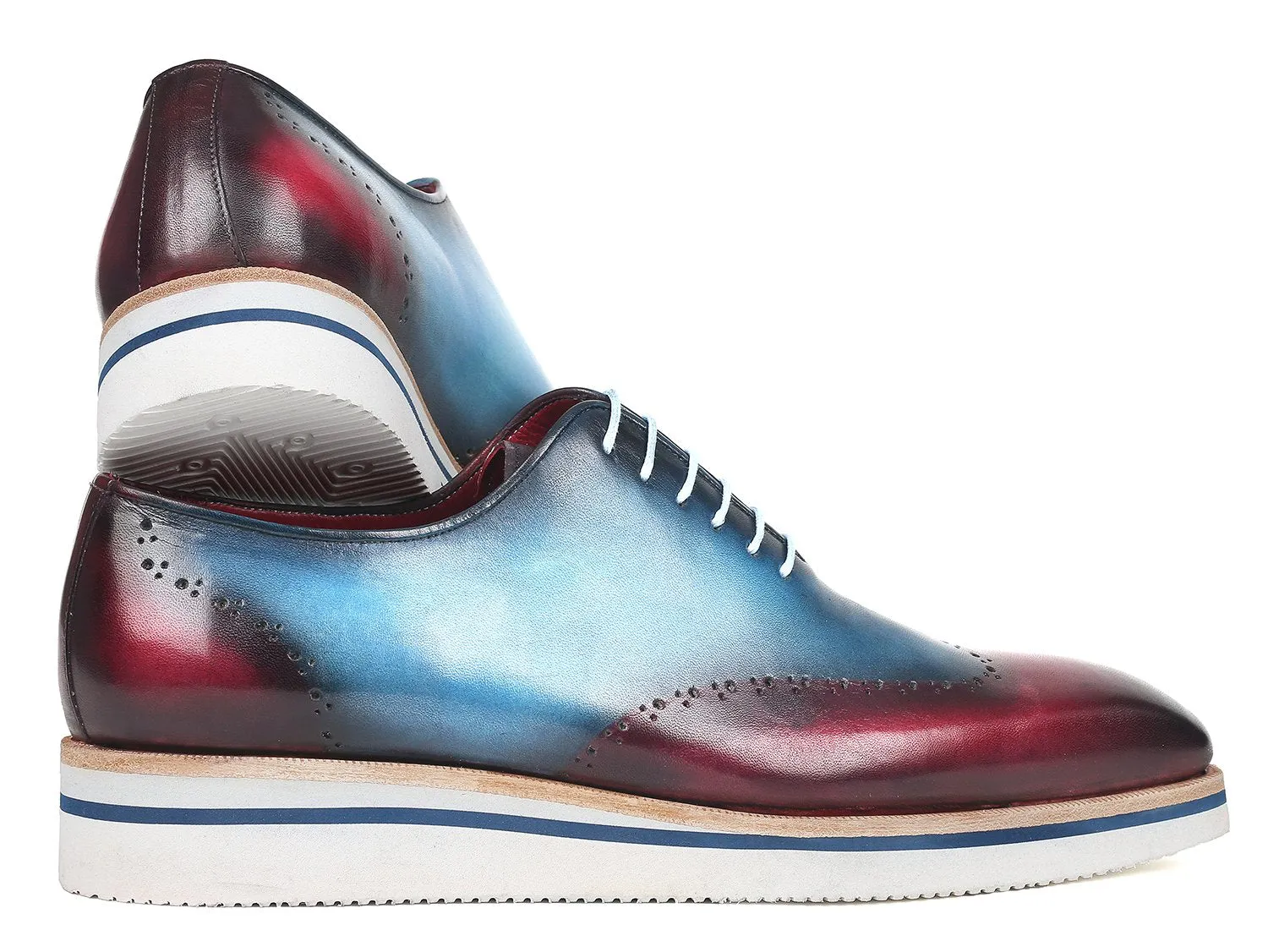 Paul Parkman Chaussures Paul Parkman Oxfords à bout effilé décontracté élégant pour hommes en bleu et violet