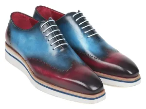 Paul Parkman Chaussures Paul Parkman Oxfords à bout effilé décontracté élégant pour hommes en bleu et violet