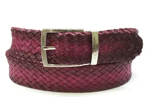 Paul Parkman Chaussures Ceinture en cuir tissé pour hommes Paul Parkman en violet