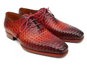 Paul Parkman Chaussures Paul Parkman Oxfords en cuir tissé pour hommes en Bordeaux & Tabac