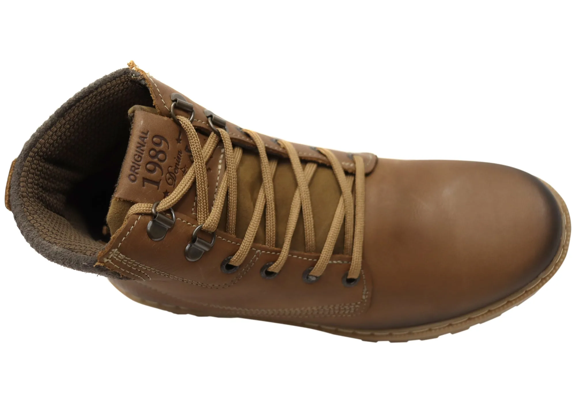 Pegada Hummer Bottines Homme Confortables en Cuir à Lacets Fabriquées au Brésil Chaussures Pegada
