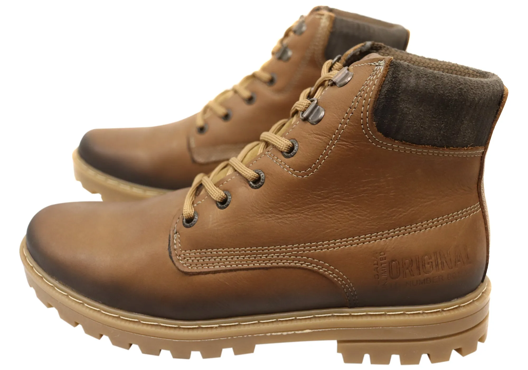 Pegada Hummer Bottines Homme Confortables en Cuir à Lacets Fabriquées au Brésil Chaussures Pegada
