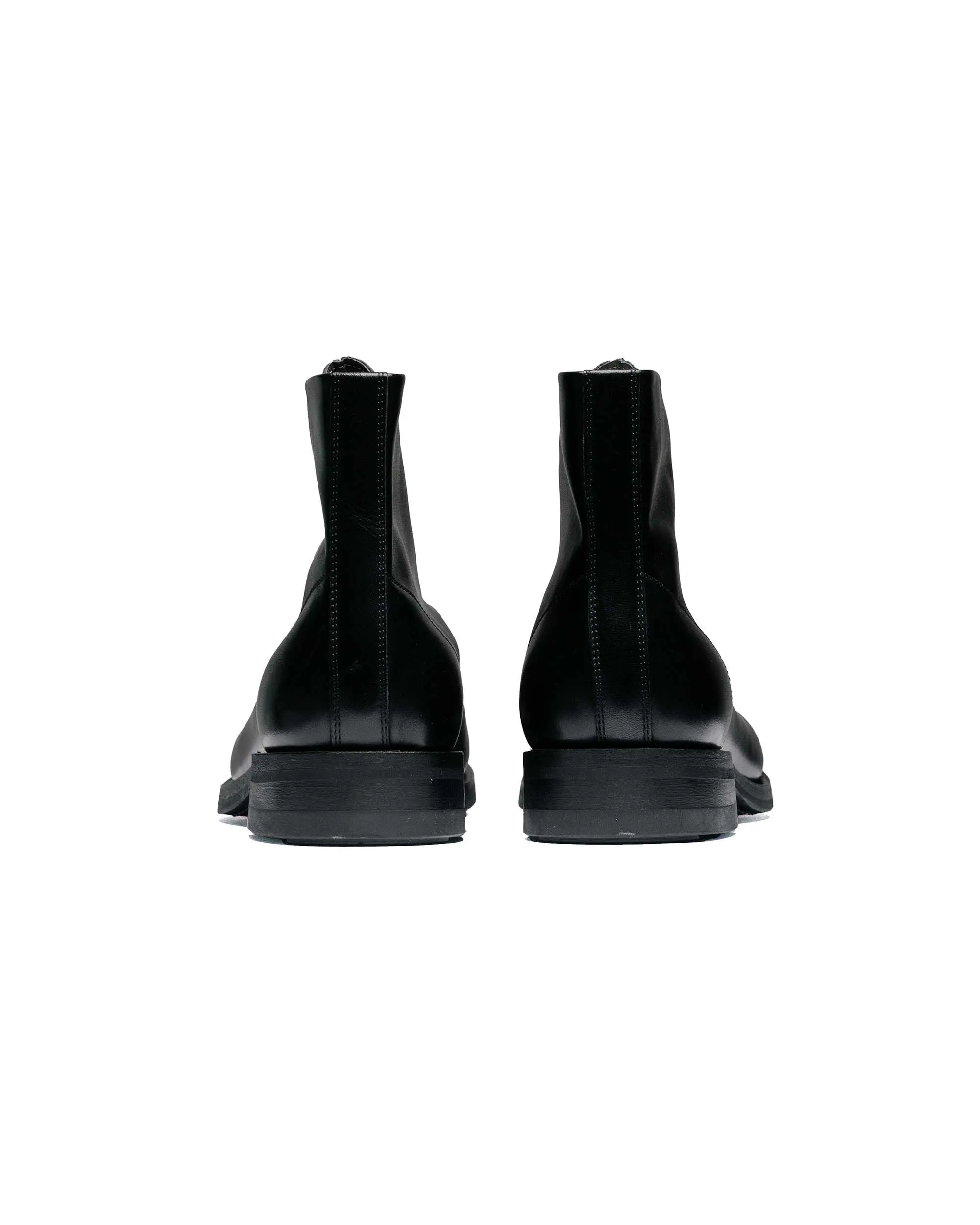 Bottes Aviator à Fermeture Éclair Phigvel Lady White en Peau de Veau Noir