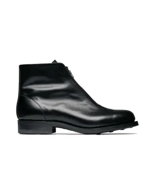 Bottes Aviator à Fermeture Éclair Phigvel Lady White en Peau de Veau Noir